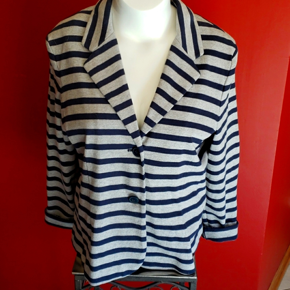 GAP unstructured grey/navy knit jacket